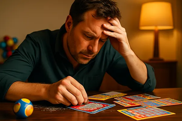 homme préoccupé billets