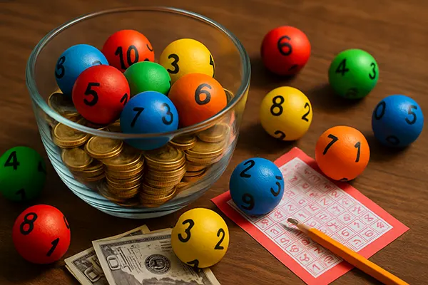 Ticket et boules colorées